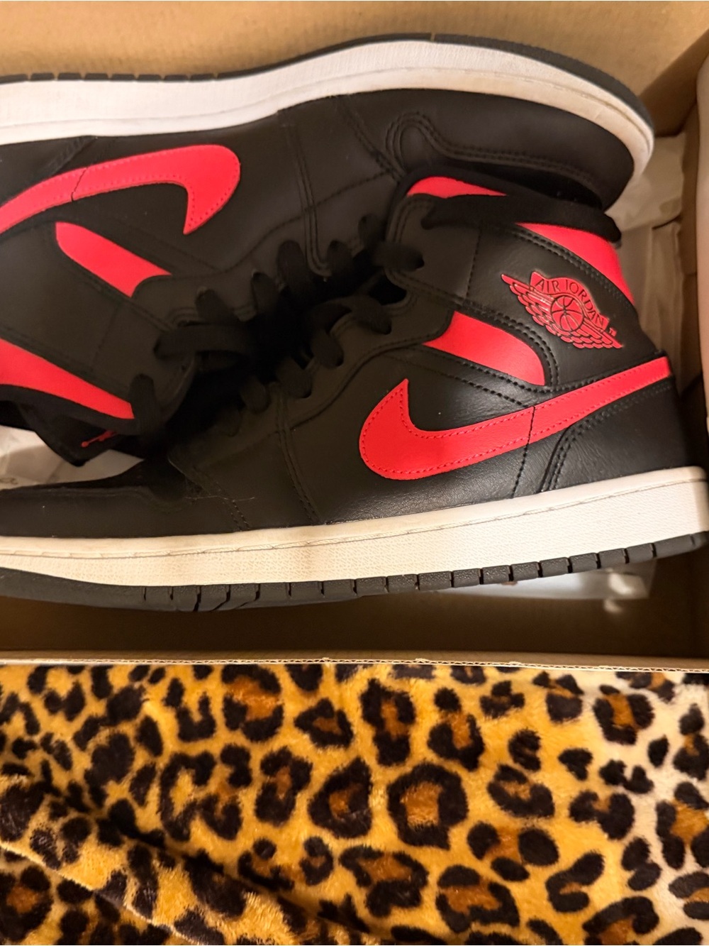 Nike Air Jordan Mid Black and Red Men's Sneakers